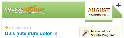 CourseAdvisor E-Newsletter